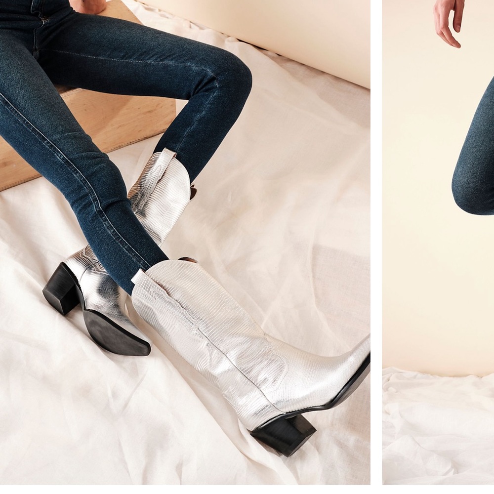 DAGGET western boots - silver